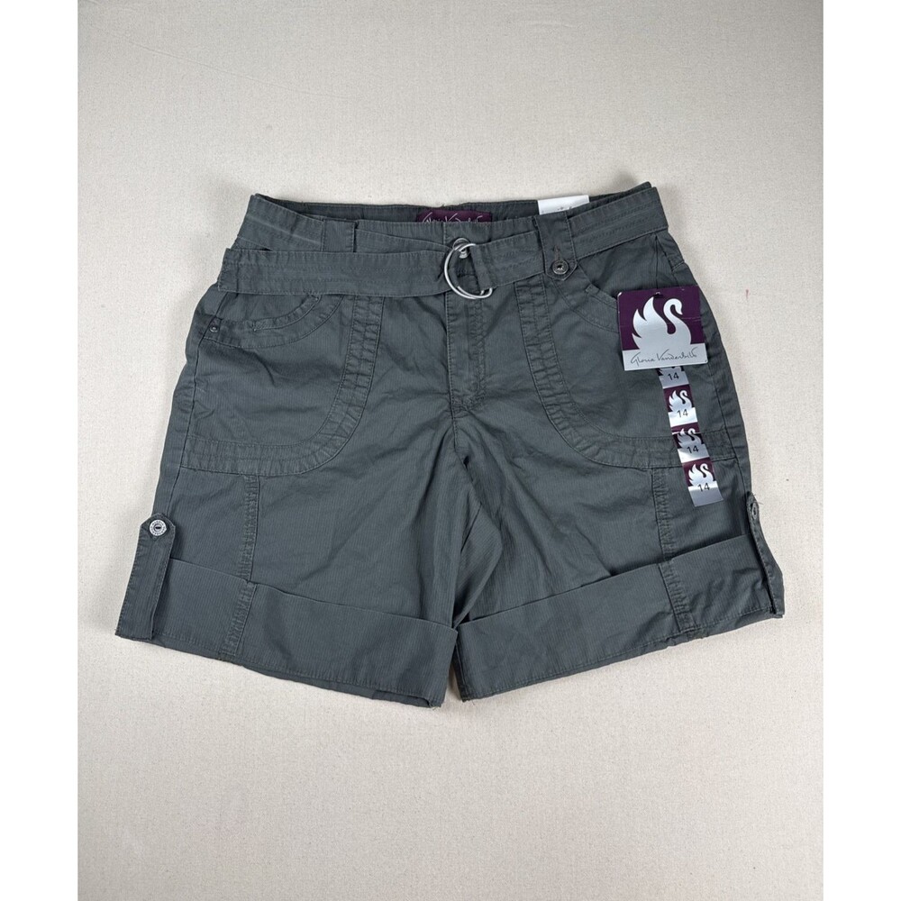 Gloria Vanderbilt Dark Gray Utility Jean Shorts